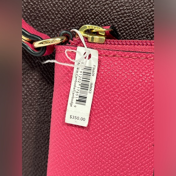 Coach Reversible City Tote Bag w/ Matching Pouch - pink/maroon - Picture 2 of 16